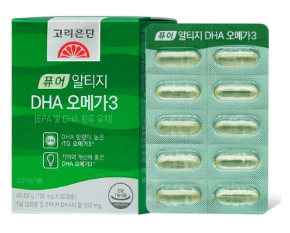 고려은단 퓨어 알티지 DHA 오메가3 식물성캡슐