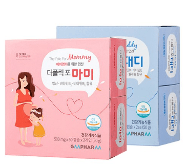 지엠팜 더폴릭포 마미 + 대디 엽산 영양제 세트