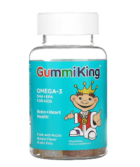 GummiKing, 어린이용 오메가3 DHA + EPA, 딸기, 오렌지, 레몬, 구미젤리 60개