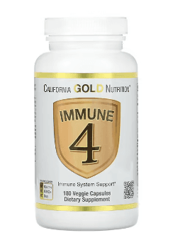 California Gold Nutrition, Immune 4, 면역계 지원, 베지 캡슐 180정