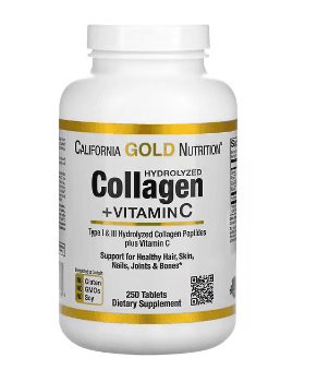 California Gold Nutrition, 가수분해 콜라겐 펩타이드 + 비타민C, I & III형, 250정