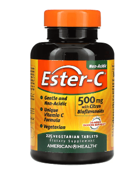 American Health, Ester-C, 시트러스 바이오플라보노이드 함유, 500mg, 베지 정제 225정