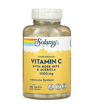 Solaray, 서방형 비타민C, 로즈힙 및 아세로라 함유, 1,000mg, 250정